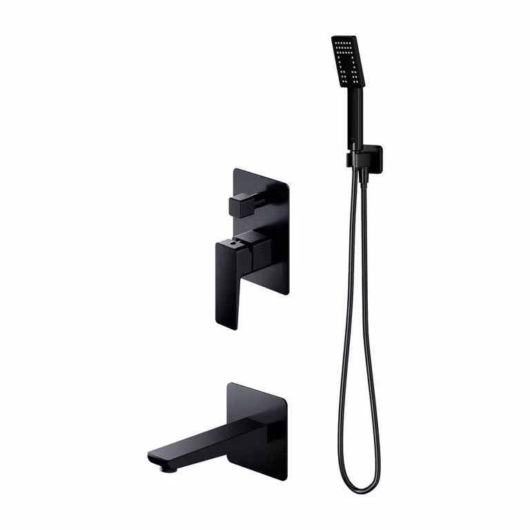 Omnires PARMA SYSPMW01BL Set vasca da incasso, nero opaco