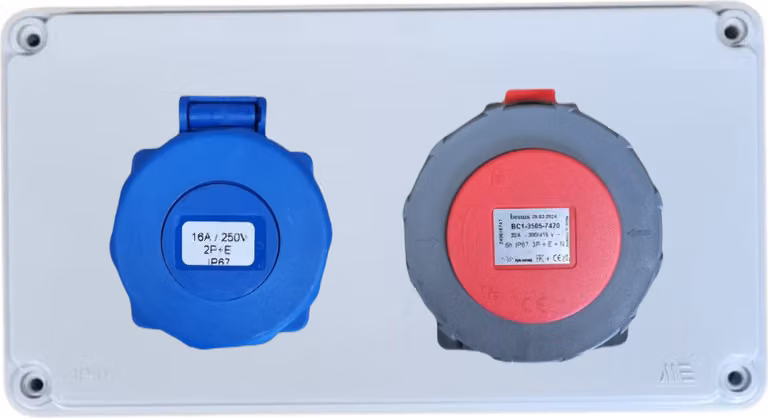 Quadro di distribuzione IP67, quadro elettrico, quadro fusibili 1x 230 V IP67_senza _1x 32 A IP67_40202005_senza cavi