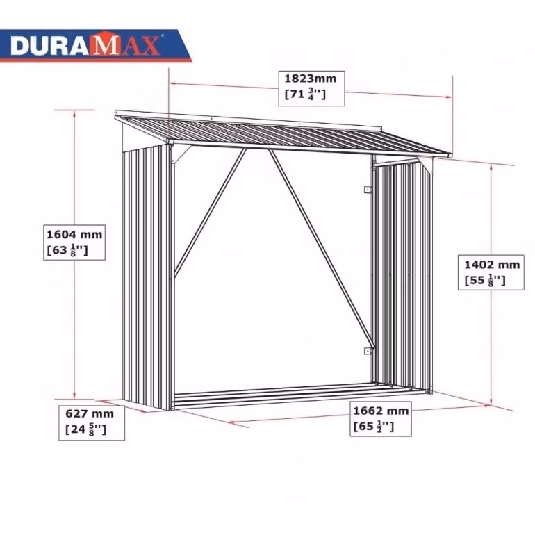 Legnaia WoodStorage Duramax in acciaio zincato antracite L 182 x P 73 x H 160 cm – 2