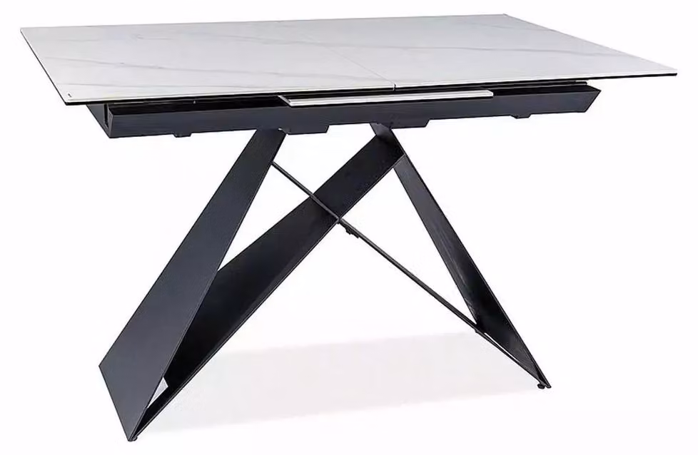 FURNLUX, tavolo da pranzo, bianco e nero, 120 cm / Colore principale: / Dimensioni: