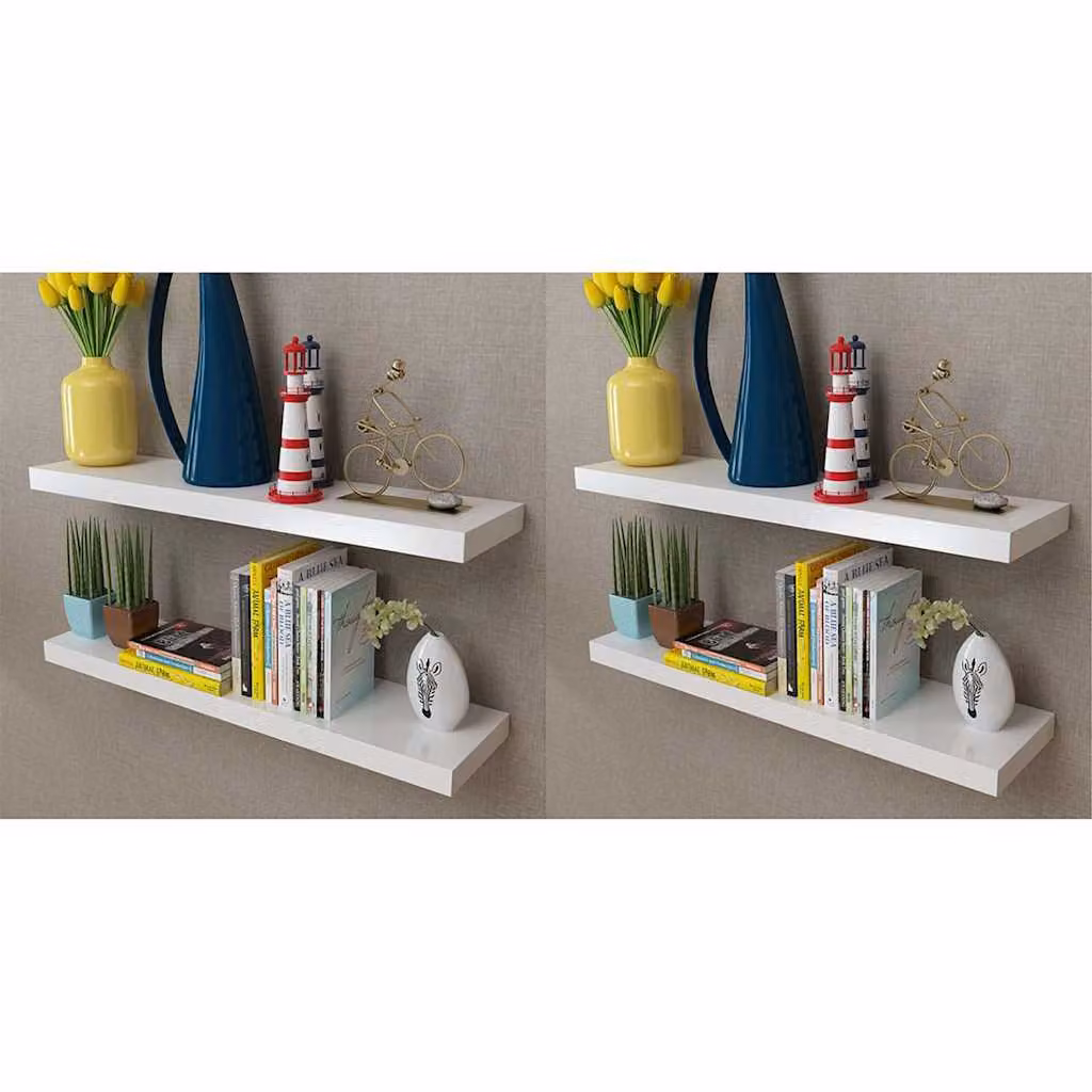 Set di 4 mensole a parete vidaXL in MDF bianche, larghezza: 80 cm