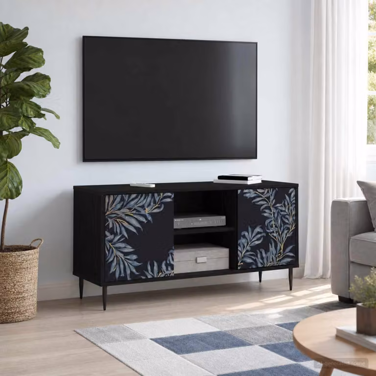 Mobile TV vidaXL DOKKUM in Rovere Nero, L 102 x P 33 x H 51 cm