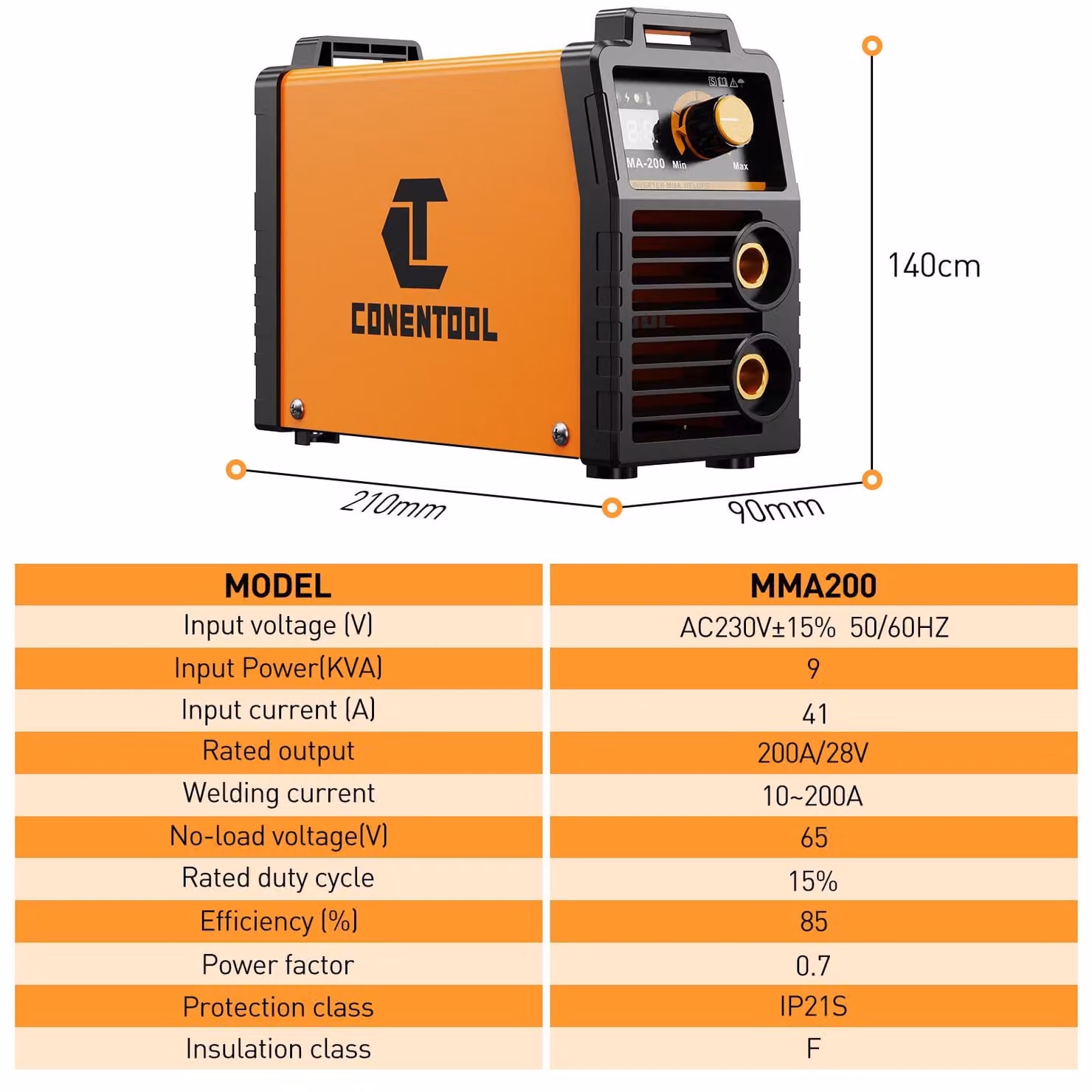 Saldatrice portatile - 200A MMA inverter - 220V - Leggera - Ideale per la riparazione di automobili