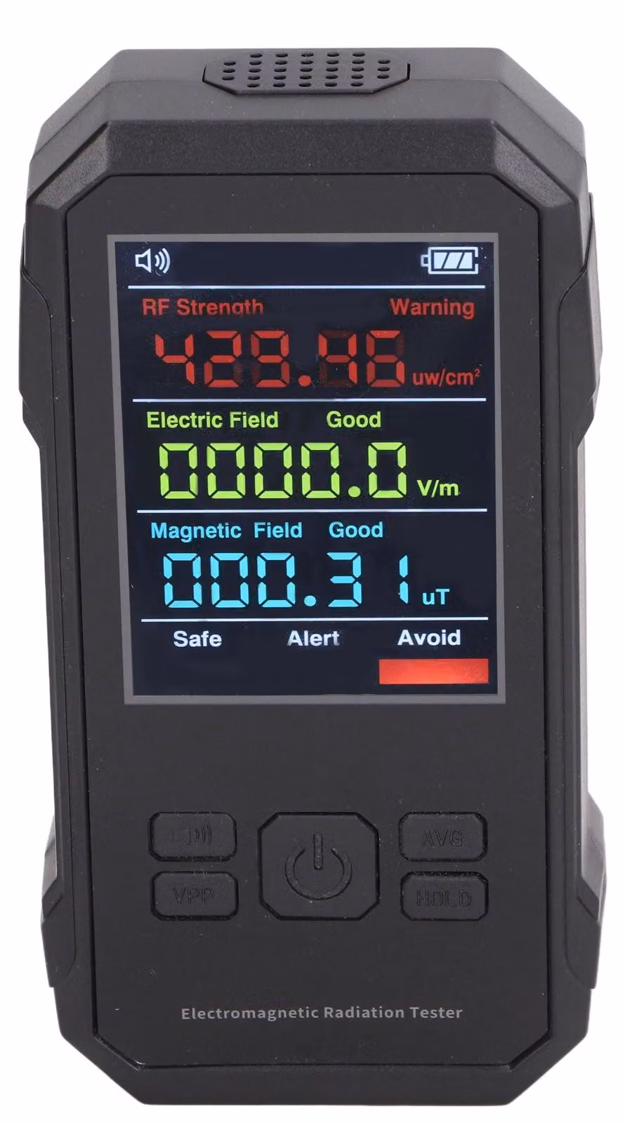 Rilevatore di radiazioni, nero, misuratore digitale di campi elettromagnetici, display a LED, dispositivo portatile, campo elettrico RF, allarme di livello magnetico, contatore Geiger