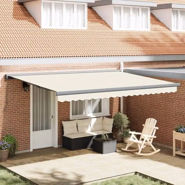 Tenda retrattile manuale Videx in alluminio e poliestere, colori beige e grigio, L: 400 cm x P: 300 cm