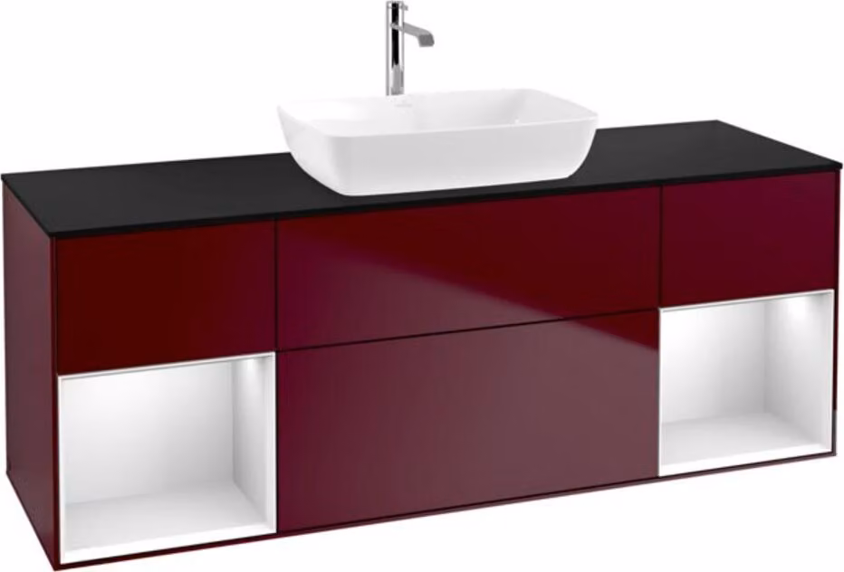 V&B mobile lavabo con illuminazione a parete Finion 160cm, Pl bla m, Reg wh. m Lac, Peo m