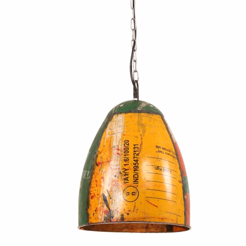 The Living Store Lampada a sospensione in stile industriale 25 W Multicolore Rotonda 32 cm E27