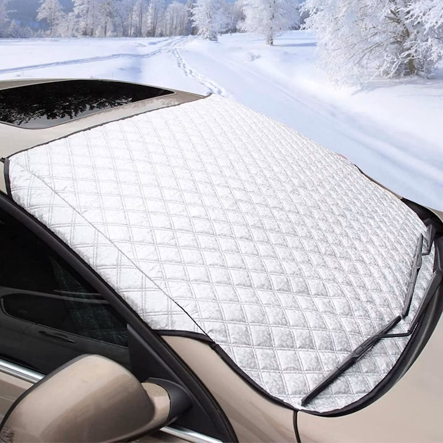 Copertura per parabrezza invernale, antigelo, dimensioni 150 x 100 cm, per auto e SUV