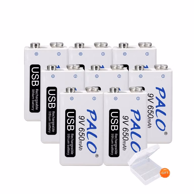 batteria agli ioni di litio da 9V 650mAh, certificata CE, 7,2-8,4V, 8 pezzi