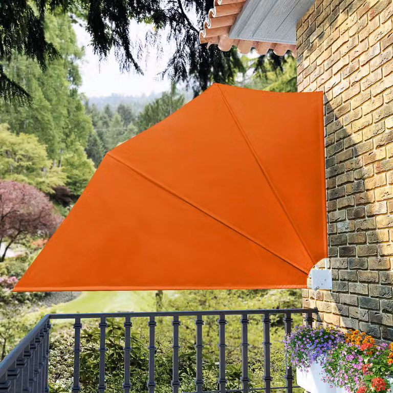 The Living Store Ventilatore da balcone pieghevole in terracotta rosso 160×240 cm