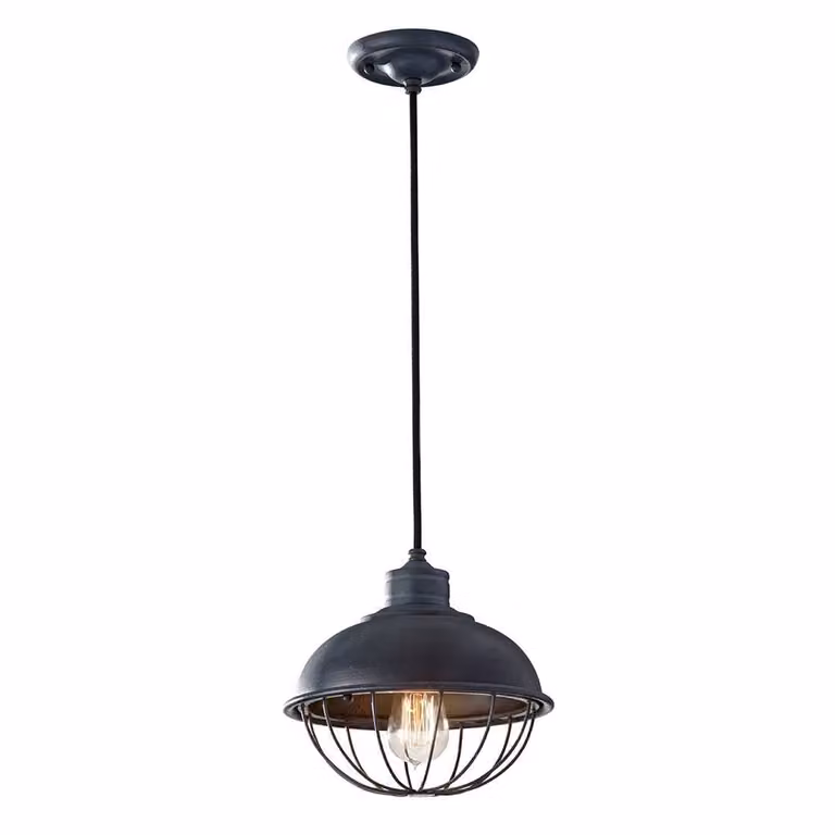 Lampada a sospensione Urban Renewal in ferro battuto antico, 1xE27x60W, metallo, dimensioni: 479x25,4x25,4 cm, IP20, Feiss