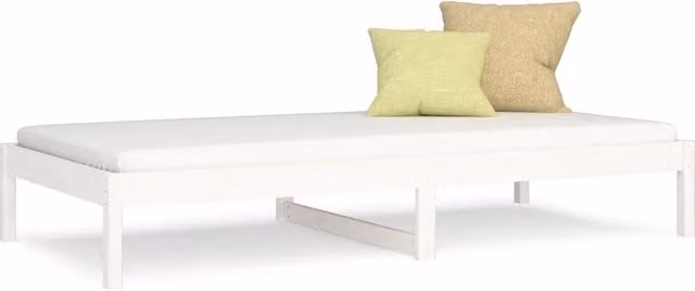 Letto singolo | Letto per adulti | Dormeuse senza Materasso Bianca 80x200 cm Legno Massello Pino
