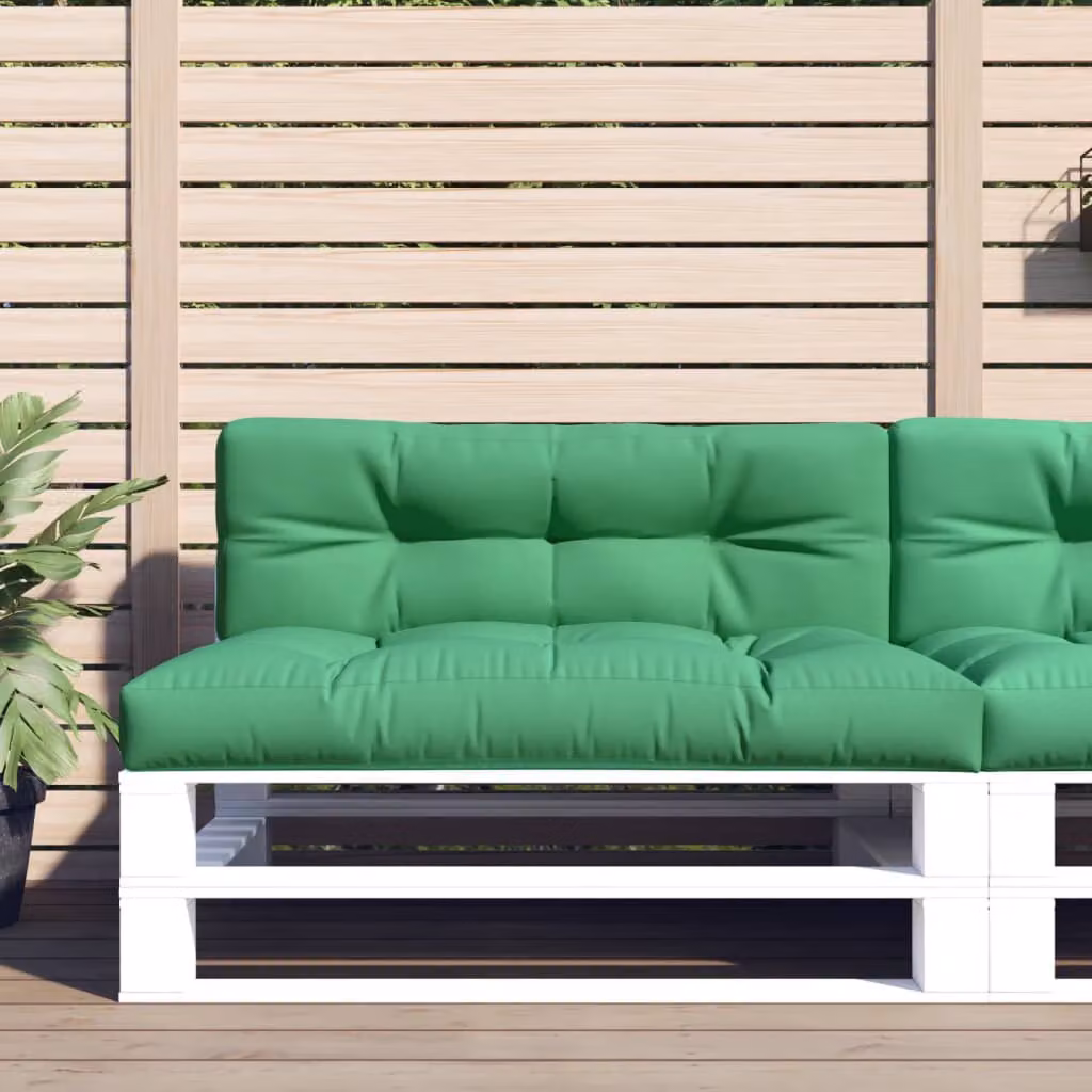 Set di 2 cuscini per pallet vidaXL verdi in poliestere idrorepellente e resistente ai raggi UV, L/P/H: 120 x 120 x 12 cm