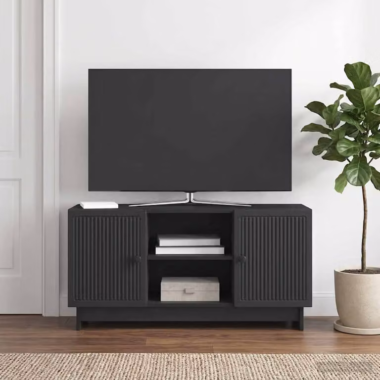 Mobile TV vidaXL in stile vintage, Nero, L/P/H: 102 x 34,5 x 50 cm