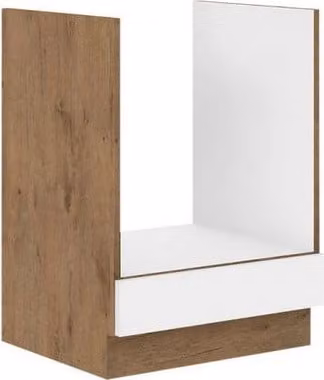 Mobile da cucina per forno da incasso 60 cm ZHILAN - rovere lancelot / bianco lucido