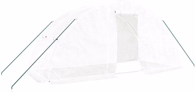 Serra con Telaio in Acciaio Bianco 10 m² 5x2x2,3 m