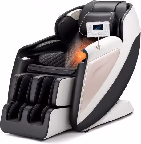 Poltrona da Massaggio VEVOR con 18 Modalità Automatiche, Sistema a Gravità Zero con Pista SL, Massaggio 3D, Riscaldamento e Rullo per Piedi, Schermo LCD, Colore Nero