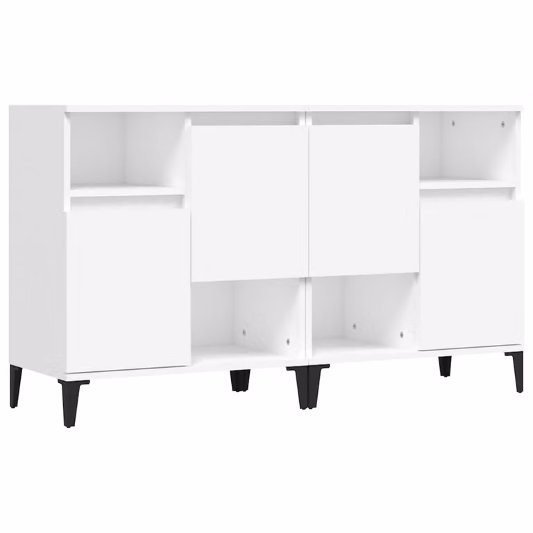 Credenze 2pz Bianche 60x35x70 cm in Legno Multistrato