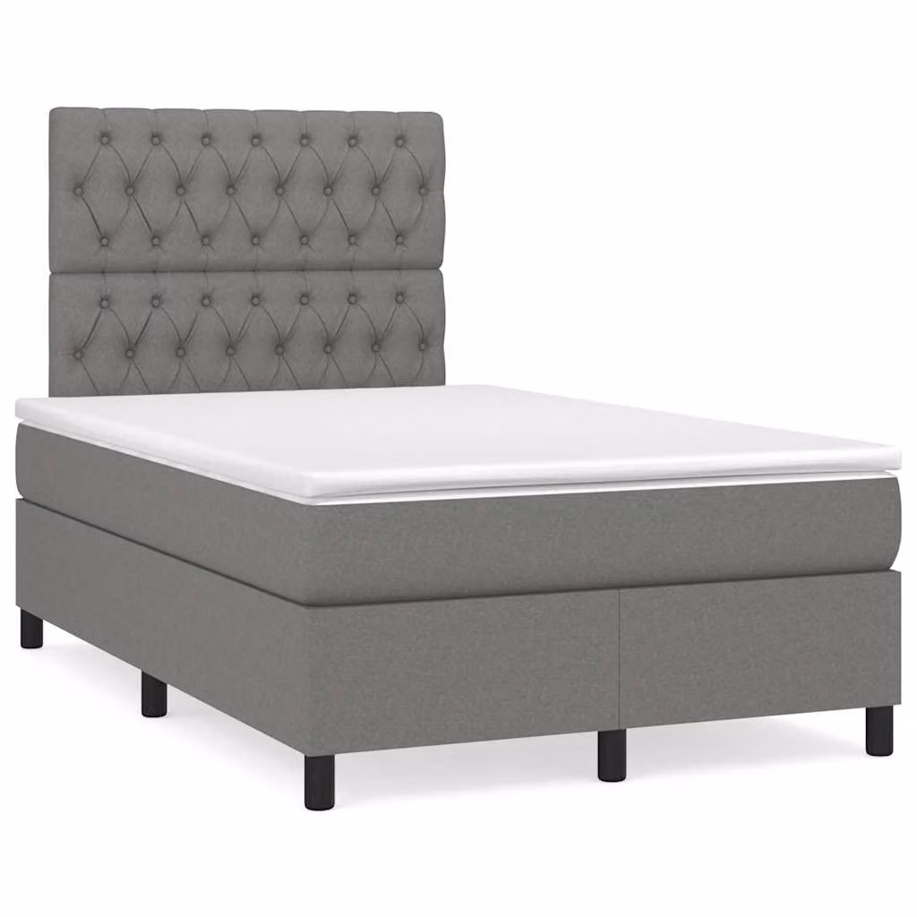 Letto Ibrido con Materasso e Illuminazione LED vidaXL in Tessuto Grigio, L/P/H: 120 x 200 x 123 cm – 1