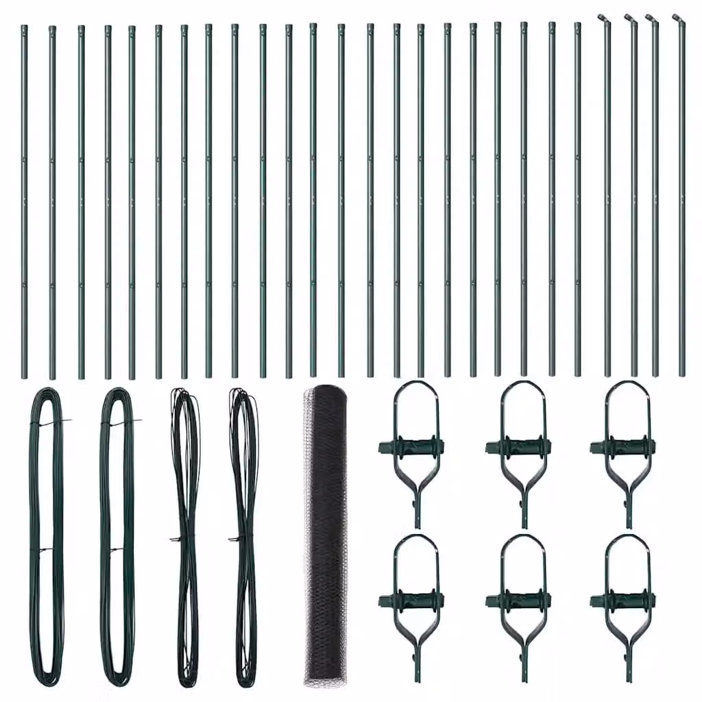 Recinzione esagonale in acciaio rivestita in PVC vidaXL, Grigio, L: 100 cm, H: 50 cm