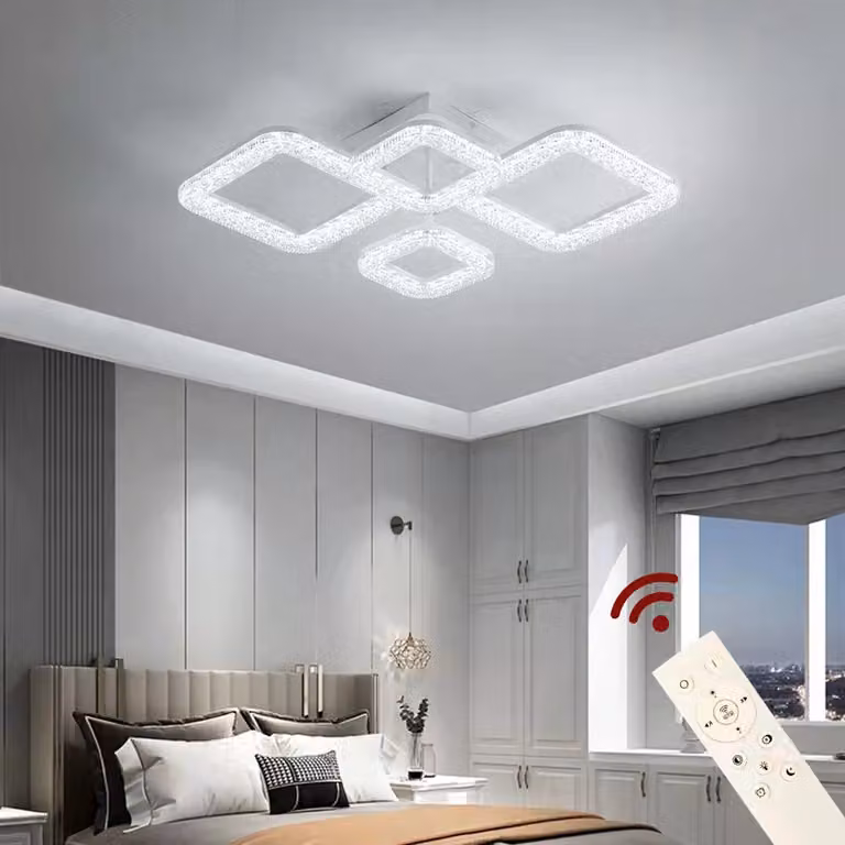 Lampada da soffitto a LED DXF-2+2 Lampada da soffitto da 50 cm con telecomando Colore luce/luminosità regolabile dimmerabile