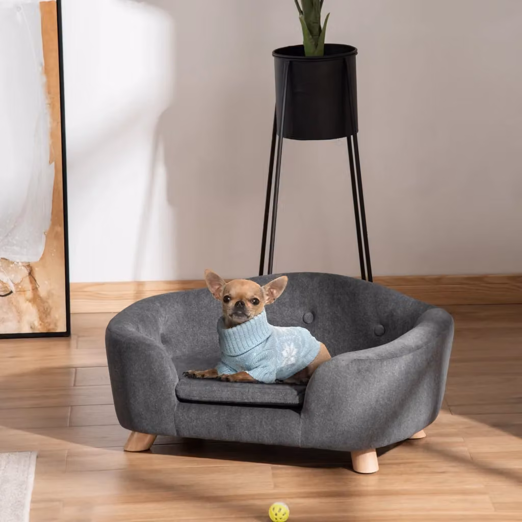EasyComfort Cuccia per Cani di Taglia Piccola con Cuscino, L: 70 cm, P: 47 cm, H: 30 cm - Grigio Antracite – 2