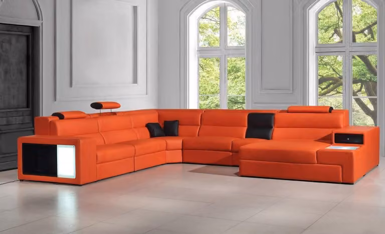 Ecksofa Ledersofa Big XXL U-Form Wohnlandschaft Sofa Couch Garnitur Farbwahl