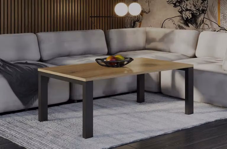 Endo-Möbel tavolino Garold 120x80x55 cm tavolino da salotto tavolino (rovere naturale)