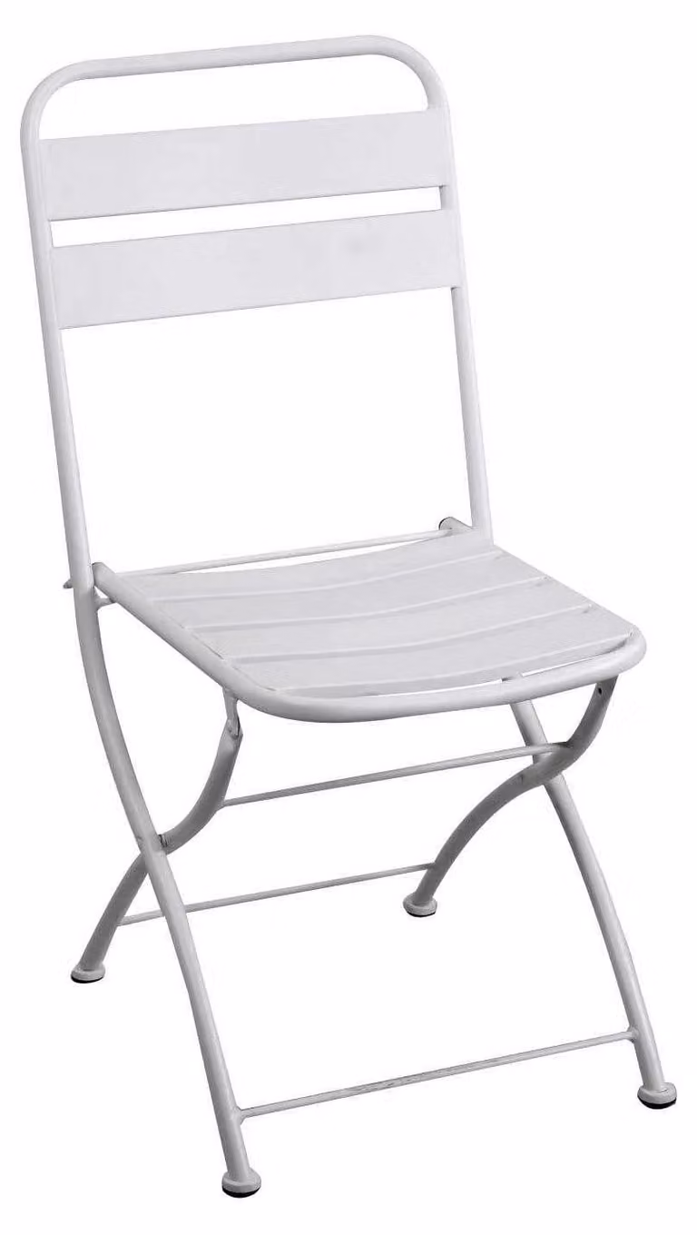 Sedia Pieghevole 44x53xh86 cm in Metallo Rovigo Bianco