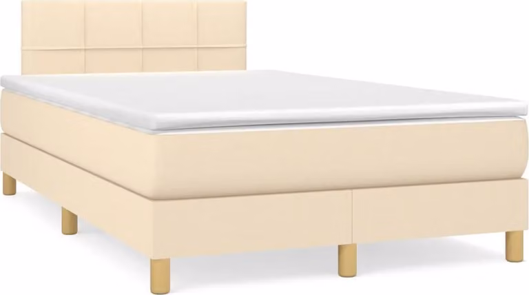 Maison Exclusive - Letto a Molle con Materasso e LED Crema 120x190 cm in Tessuto
