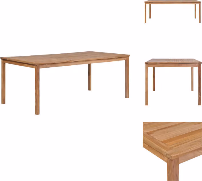 vidaXL Tavolo da giardino 200x100x77 cm in teak massiccio - Tavoli da giardino
