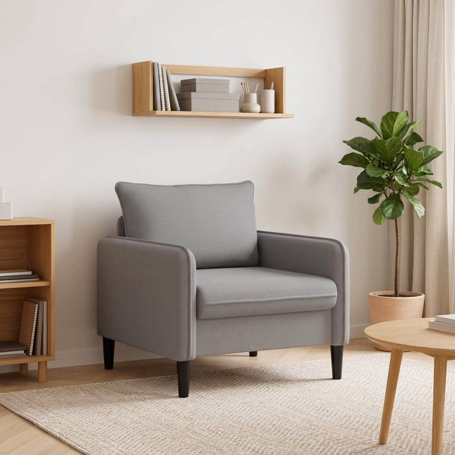 Poltrona XL vidaXL in velluto grigio scuro con braccioli e design moderno