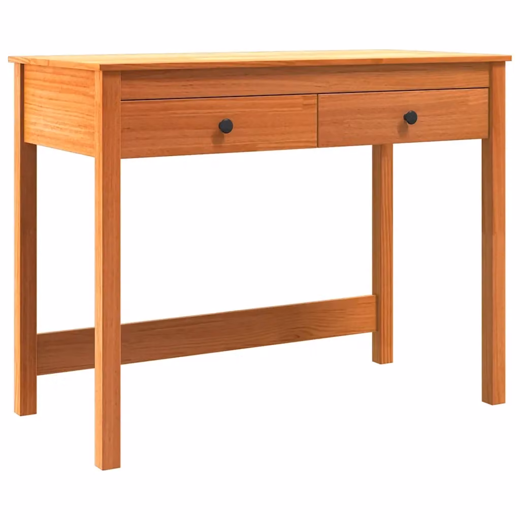 Scrivania Max vidaXL in pino massello cerato marrone L: 100 cm, P: 60 cm, H: 78 cm – 2