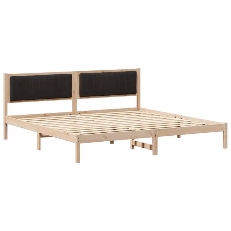 Struttura letto moderno vidaXL in pino massello nero 200 x 200 cm