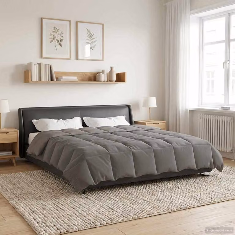 vidaXL Piumone Invernale in Microfibra Traspirabile e Reversibile, Grigio Chiaro, L 240 x P 260 cm