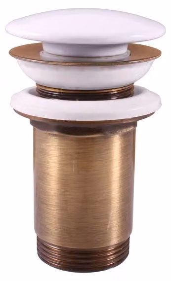 Slezák-RAV: Uscita lavabo 5/4'' CLICK-CLACK con tappo in Vetroceramica ottone vecchio MD0485SM Ottone vecchio (bronzo)