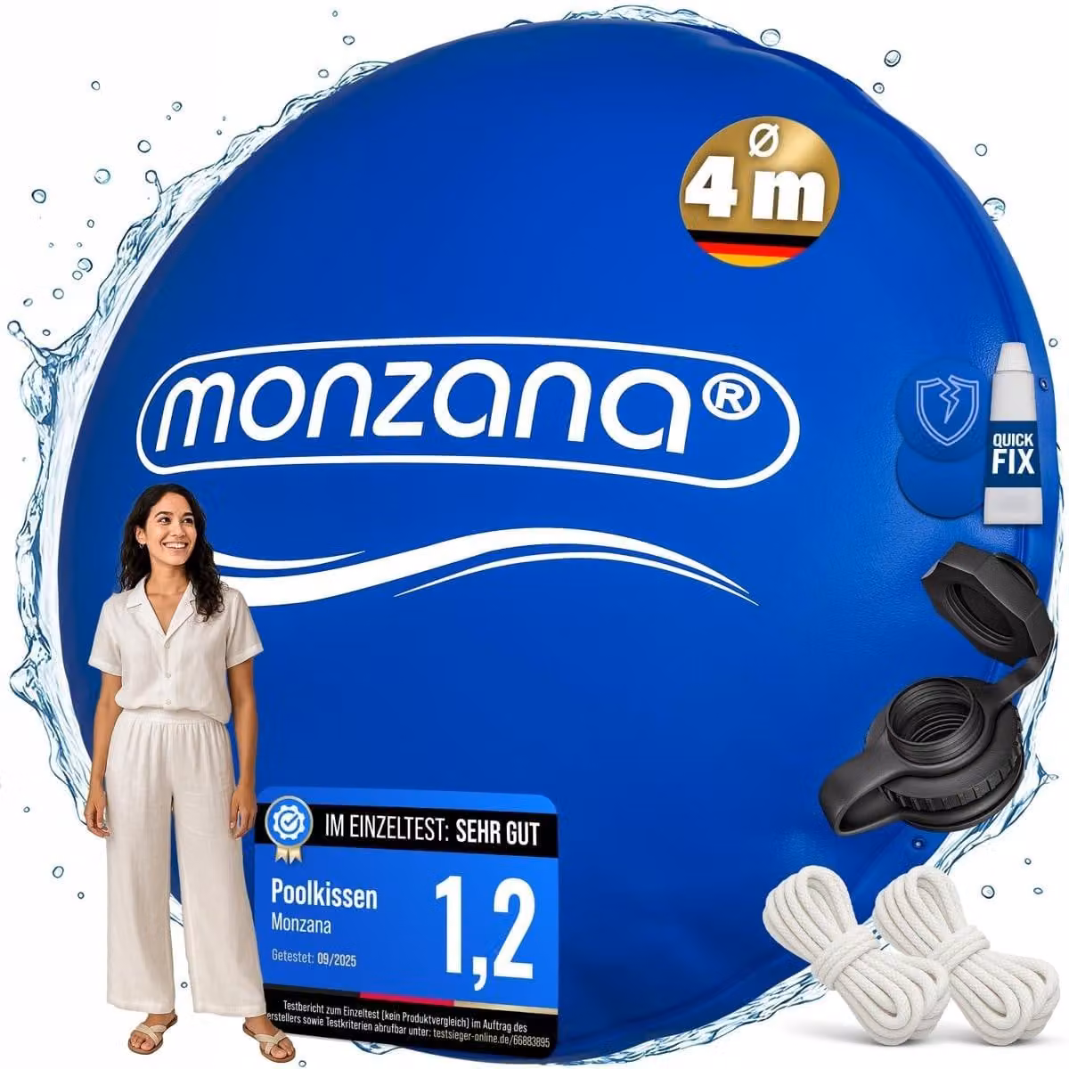 Cuscino invernale per piscina rotondo - 400 cm - PVC 2 x 0,22 mm - Con corde - Antigelo fino a -20 °C per copertura piscina