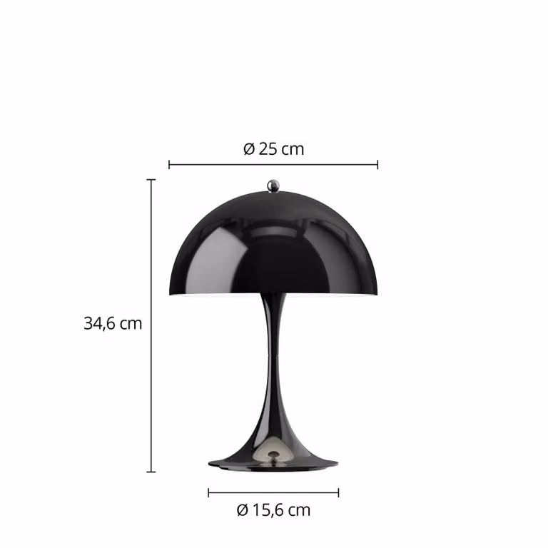 Louis Poulsen Lampada da tavolo a LED Panthella 250, dimmerabile, Nero, Soggiorno / Sala da pranzo, Plastica, Moderno, Lampada da tavolo LED