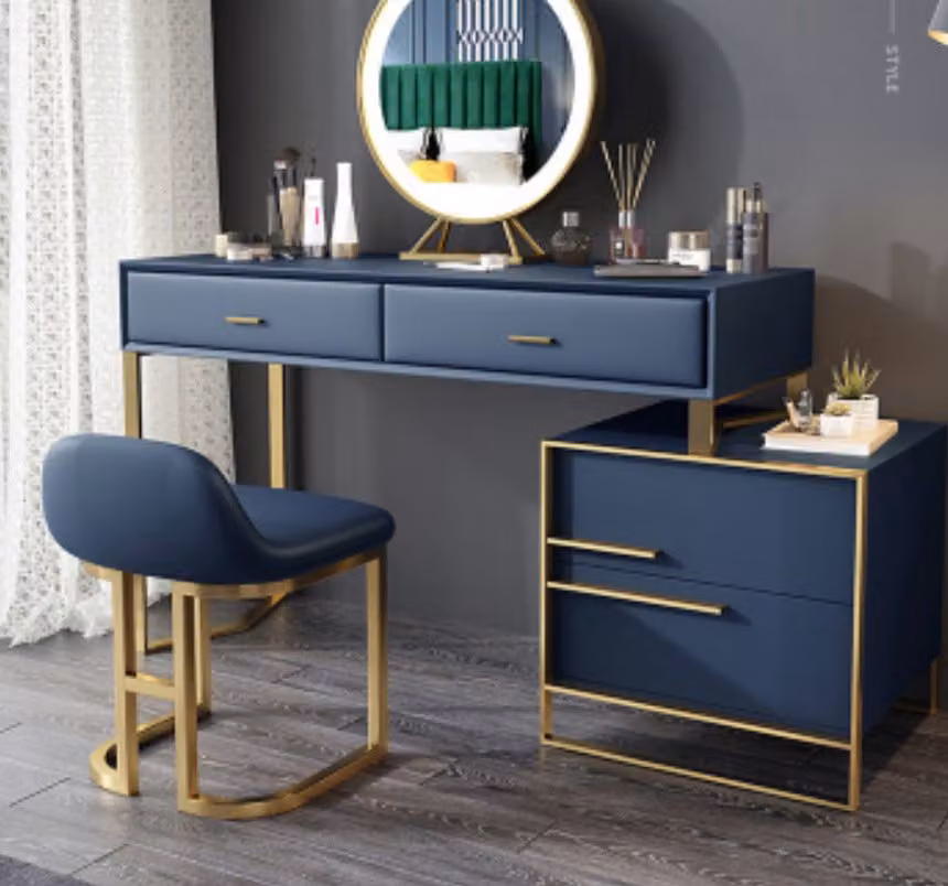 Schminktisch Spiegel Hocker Komplett Set Kommode Schlafzimmer 2tlg. Konsole