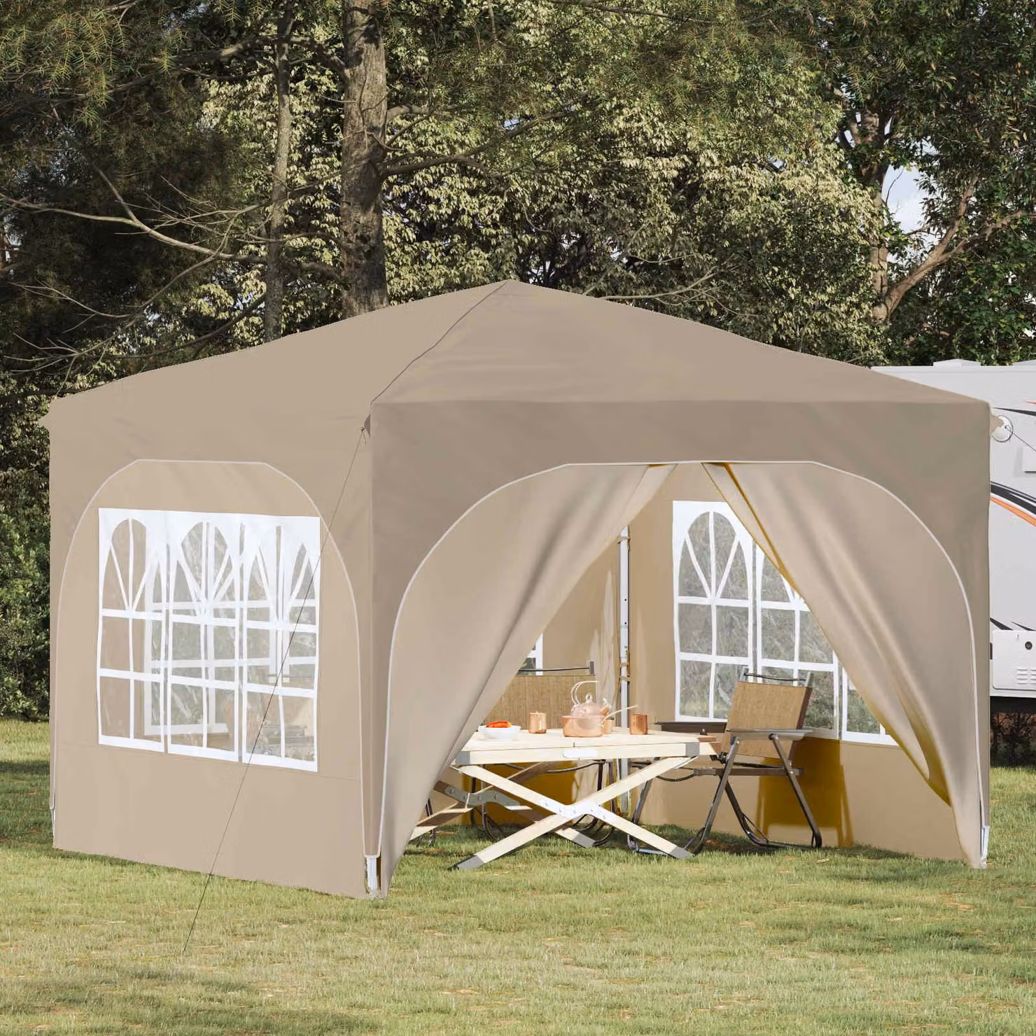 Maison Exclusive - Tenda pop-up per feste, dimensioni 290 x 290 x 245 cm, colore crema