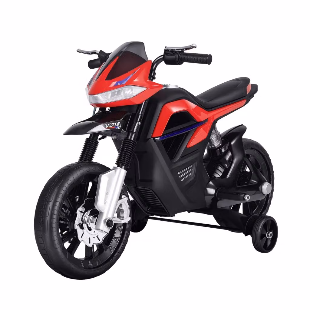 Moto Elettrica per Bambini 6V con Luci, Suoni e Musica, Colore Rosso, L/P/H: 105 x 52.3 x 62.3 cm – 2