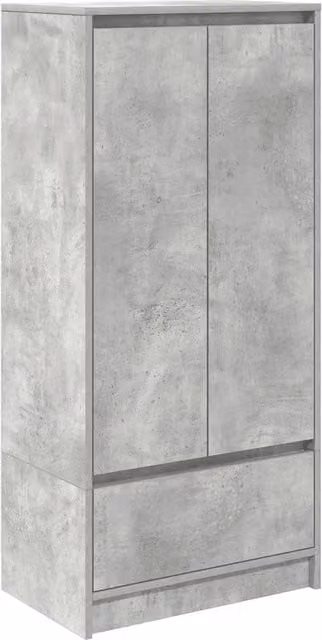 Mobile contenitore multiuso HELLOSHOP26 in legno composito grigio opaco con ante a battente e cassetti, L: 55,5 cm, P: 34,0 cm, H: 119,5 cm