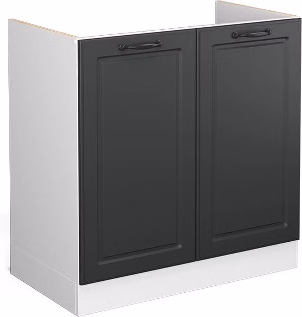 Mobile lavello cucina Vicco R-Line stile rustico in antracite e bianco L: 80 cm
