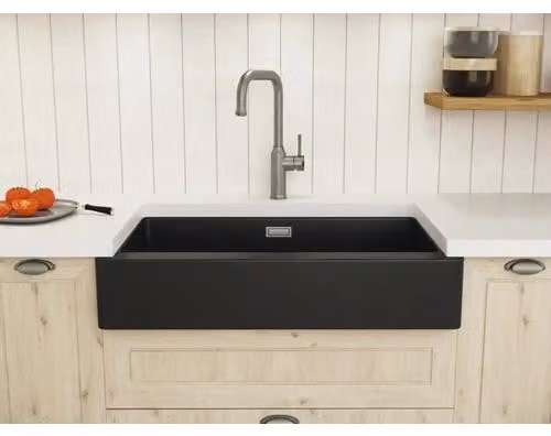 Lavello da cucina in stile rustico Blanco VINTERA XL 9-UF 89,6 x 51 cm nero 526110