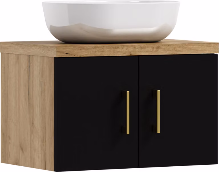 ADK Möbel | Lavabo a parete, 38,2x50x40,5 cm, in Craft Gold/Nero, con lavabo MARKUS 50