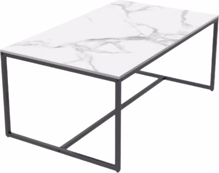 Tavolo da pranzo Bolt Edge Opulence - Aspetto marmo - Allungabile 150-180cm - Bianco