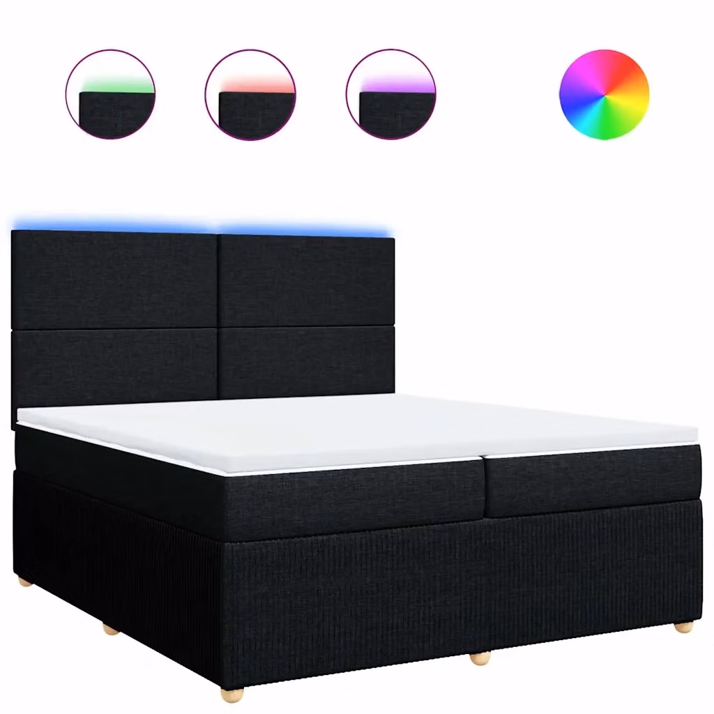 Letto Ibrido Moderno vidaXL con Materasso Nero e Struttura in Legno di Pino, L/P: 200 x 200 cm – 2