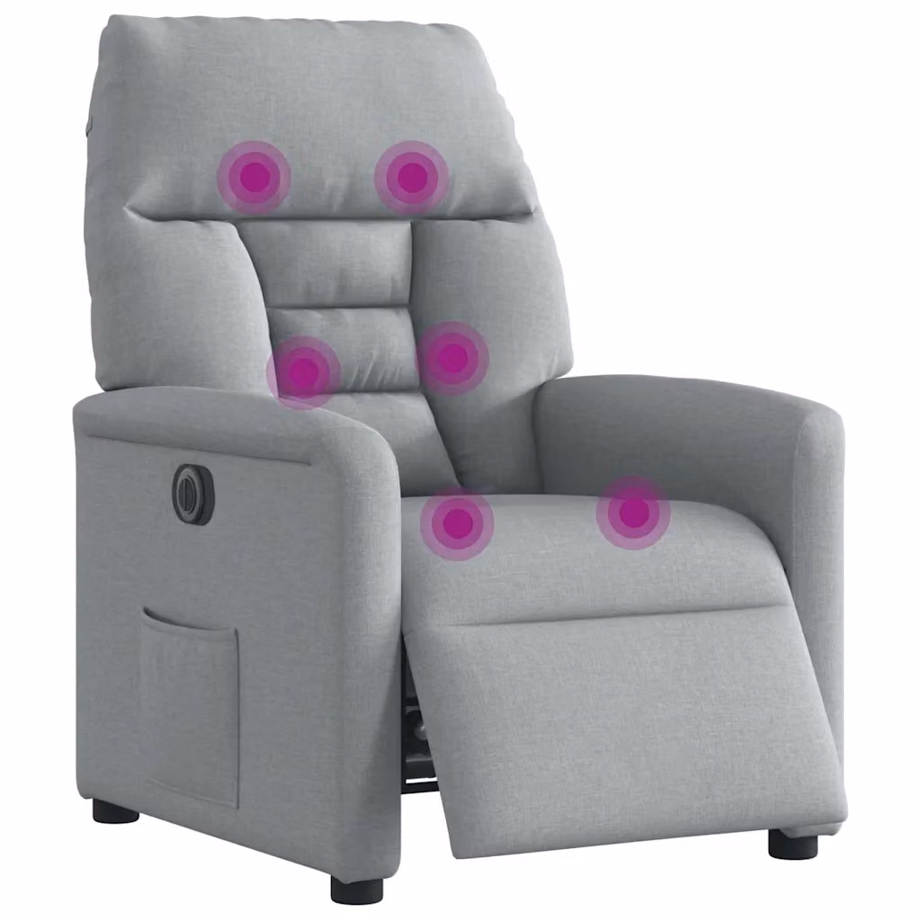 Poltrona Reclinabile Elettrica con Massaggio vidaXL in Tessuto Grigio per Soggiorno – 2