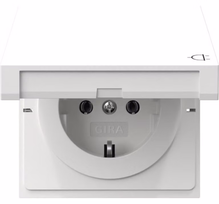 GIRA 445470 SCHUKO presa di corrente KD interruttore di superficie bianco puro (445470)