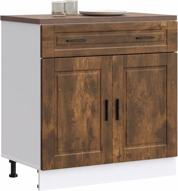 Mobile Base da Cucina Design Mania Porto Rovere Fumo in Legno Multistrato Marrone L: 46 cm, P: 25 cm, H: 81,5 cm